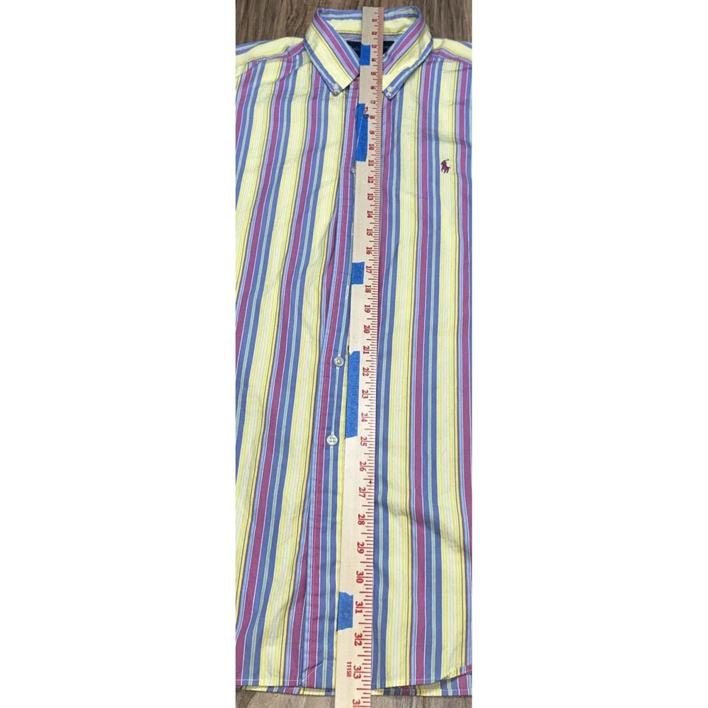 Polo Ralph Lauren Long Sleeve Button Down Men's Large, Pink‎ Blue Yellow, Easter